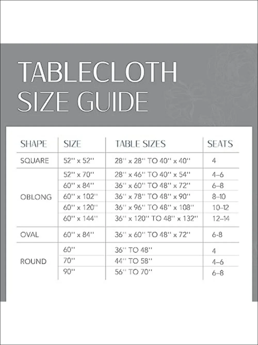 Water Resistant 100% Polyester Tablecloth 60x120 Slub Weave Dining